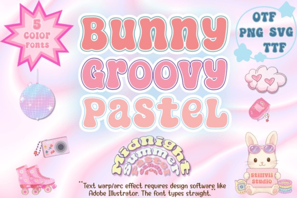 Bunny Groovy Pastel Font Review for Y2K Spring Designs