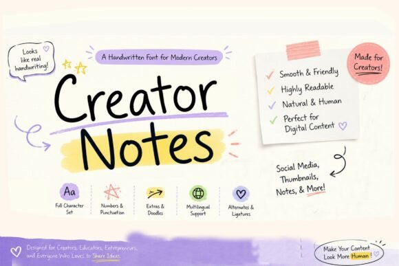 Creator Notes Handwritten Font Review for Makers