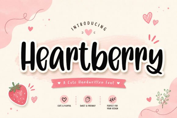 Heartberry: A Sweet Script Handwritten Font for Editorial Design