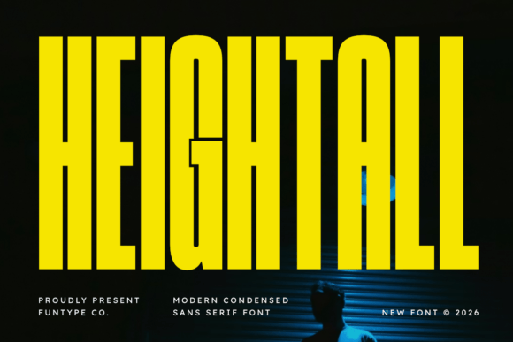 Heightall Bold Ultra-Condensed Sans Serif Typeface for Web Design