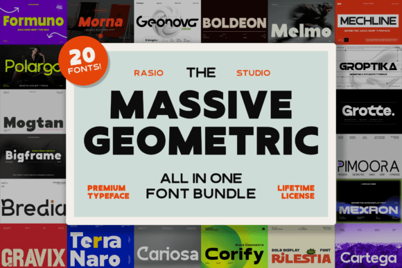 Massive Geometric Bundle: Premium Fonts for Modern Makers