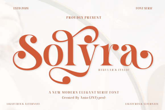 Solyra Serif Font for Elegant Craft and Commercial Designs