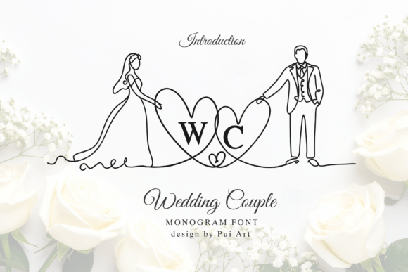 Wedding Couple Monogram Typeface for Elegant Campaigns